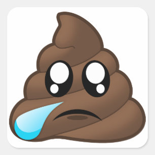 Sad Tear Poop Emoji Vierkante Sticker