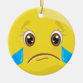 Sad Tears Emoji Kerstversiering Keramisch Ornament (Voorkant)