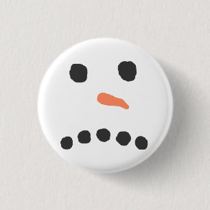 Sad Unhappy Snowman Face Bah Humbug Ronde Button 3,2 Cm