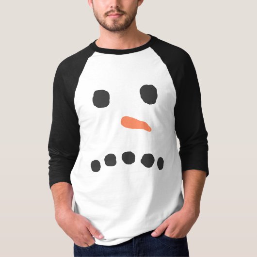 Sad Unhappy Snowman Face Bah Humbug T-shirt (Voorkant)