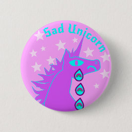 Sad Unicorn Crying Rainbows Pin Ronde Button 5,7 Cm