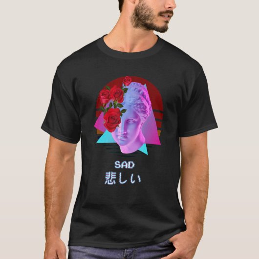 Sad Vaporwave esthetisch Japans T-shirt (Voorkant)