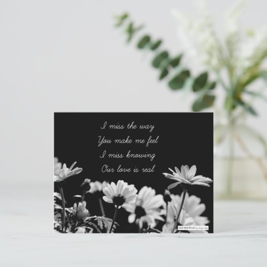 Sad Vermist Je gebroken liefdesgedicht Briefkaart (Staand voorkant)
