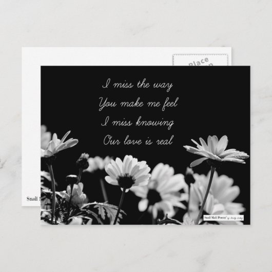 Sad Vermist Je gebroken liefdesgedicht Briefkaart (Voorkant / Achterkant)