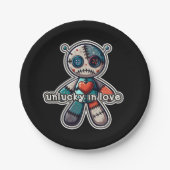 Sad VOODOO Doll Beer UNLUCKY in LOVE Papieren Bordje (Voorkant)