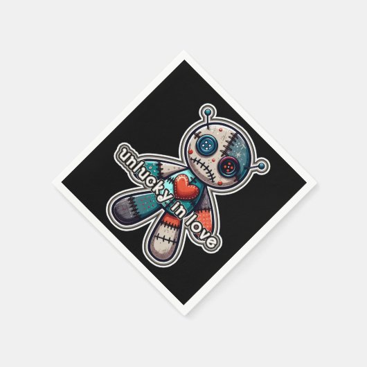 Sad VOODOO Doll Beer UNLUCKY in LOVE Servet (Hoek)