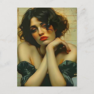 Sad Vrouw met haar handen op haar gezicht Mixed Me Briefkaart