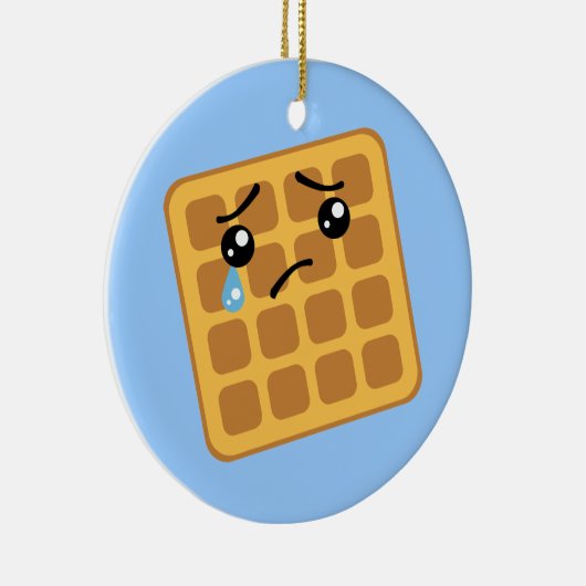 Sad Waffle Keramisch Ornament (Rechts)