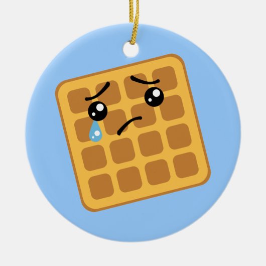 Sad Waffle Keramisch Ornament (Voorkant)