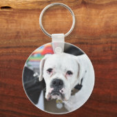 Sad White Boxer Sleutelhanger (Voorkant)