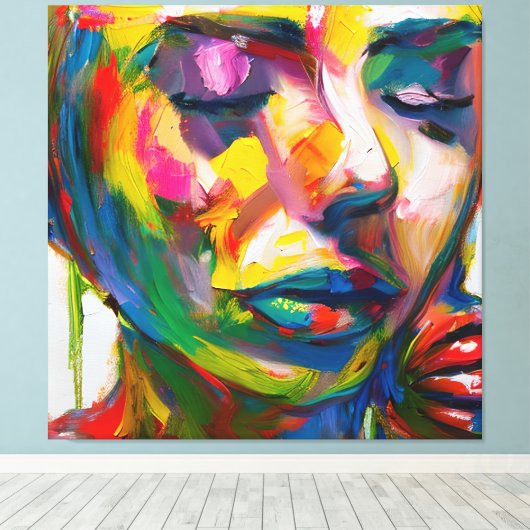 sad women canvas afdruk (Insitu (Houten vloer))