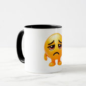 Sad Yellow Smiley Illustration Mok (Voorkant links)