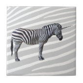 Sad Zebra Unicorn Tile Tegeltje (Voorkant)