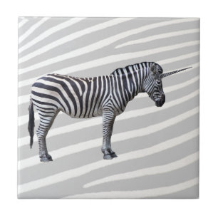 Sad Zebra Unicorn Tile Tegeltje