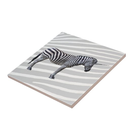 Sad Zebra Unicorn Tile Tegeltje (Zijkant)
