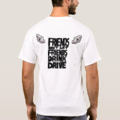 SADD-logo voorvak, "vrienden laten het niet" achte T-shirt (Achterkant)