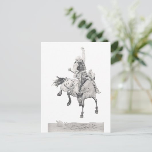 Saddle Bronc Briefkaart (Staand voorkant)