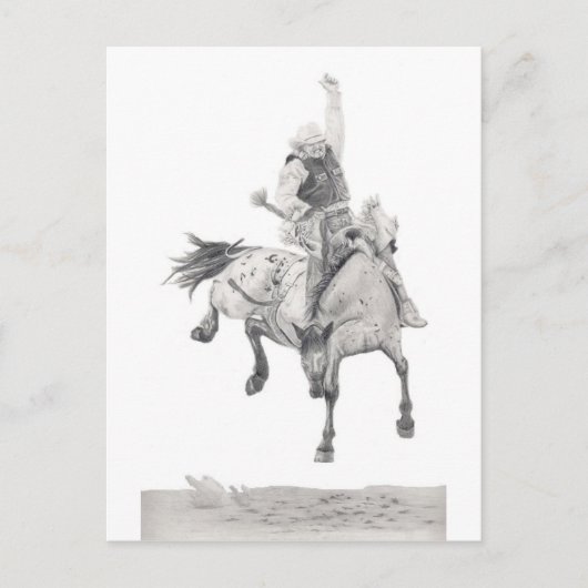 Saddle Bronc Briefkaart (Voorkant)