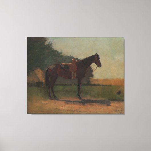 "Saddle Horse in Boerderij Yard" van Winslow Homer Canvas Afdruk (Voorkant)