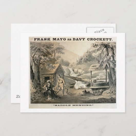 "Saddle Mending", Poster voor "Davy Crockett"-star Briefkaart (Voorkant / Achterkant)