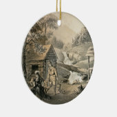 "Saddle Mending", Poster voor "Davy Crockett"-star Keramisch Ornament (Rechts)