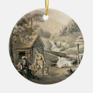 "Saddle Mending", Poster voor "Davy Crockett"-star Keramisch Ornament