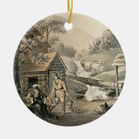 "Saddle Mending", Poster voor "Davy Crockett"-star Keramisch Ornament (Voorkant)