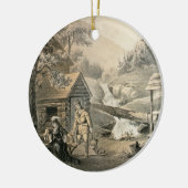 "Saddle Mending", Poster voor "Davy Crockett"-star Keramisch Ornament (Links)