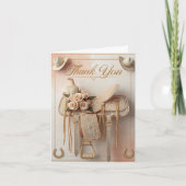 Saddle & Sparkle Westerne bruiloft bedankkaart (Voorkant)