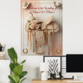 Saddle & Sparkle – Westerne bruiloft Posters & Sig (Thuiskantoor)