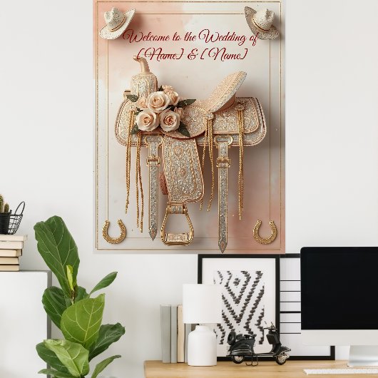 Saddle & Sparkle – Westerne bruiloft Posters & Sig (Thuiskantoor)