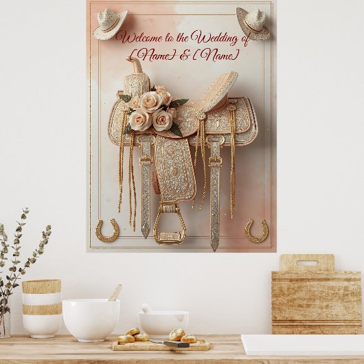 Saddle & Sparkle – Westerne bruiloft Posters & Sig (Keuken)