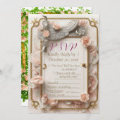 Saddle & Sparkle – Westerse Trouw RSVP Kaart (Voorkant / Achterkant)