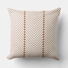 Saddle Tan White Small Squares and Zig Zag Lines Kussen