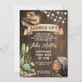 Saddle Up Birthday - Western Cowboy Pet & Cactus Kaart (Voorkant)