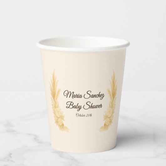 "Saddle Up" Boho Western Baby shower Papieren Bekers (Achterkant)