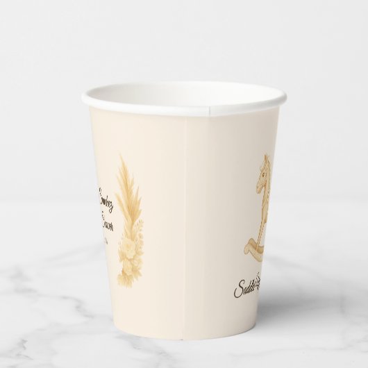 "Saddle Up" Boho Western Baby shower Papieren Bekers (Rechts)