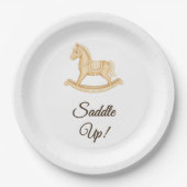 "Saddle Up" Boho Western Baby shower Papieren Bordje (Voorkant)