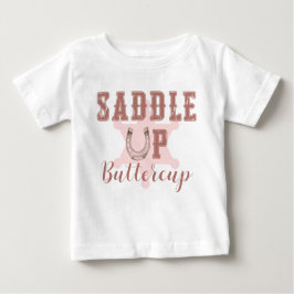 Saddle Up Buttercup Roze Western Verjaardag T-shir