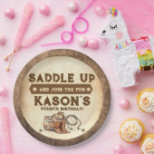 Saddle Up Country Western Verjaardag Papieren Bordje (Feest)
