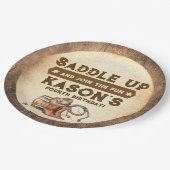 Saddle Up Country Western Verjaardag Papieren Bordje (Gekanteld)
