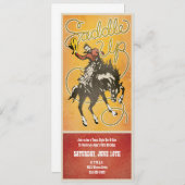 Saddle Up Cowboy Party Invitation Kaart (Voorkant / Achterkant)