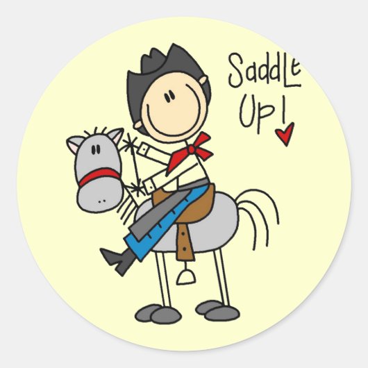 Saddle Up Cowboy Tshirts en geschenken Ronde Sticker (Voorkant)