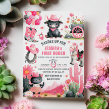 Saddle Up Cowgirl Eerste Rodeo Westerne Verjaardag