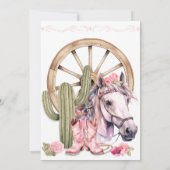 Saddle Up Cowgirl Horse 1e verjaardagsfeestje Kaart (Achterkant)