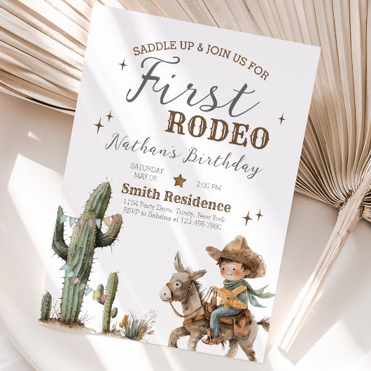 Saddle Up First Rodeo Verjaardag Kaart