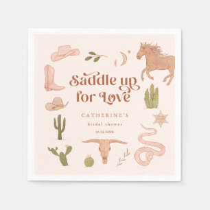 Saddle Up for Love Roze Vrijgezellenfeest Servet