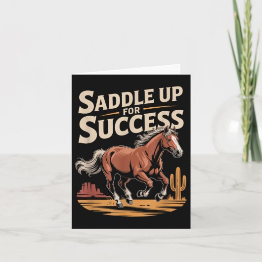 Saddle Up For Success Western Motivation Kaart (Voorkant)