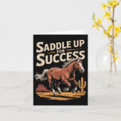 Saddle Up For Success Western Motivation Kaart (Gele Bloem)