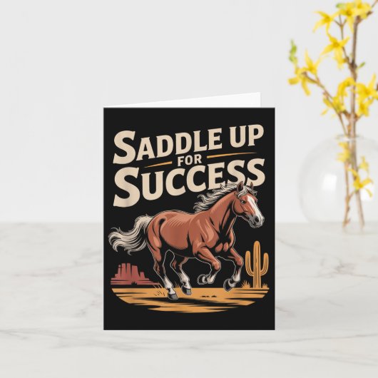 Saddle Up For Success Western Motivation  Kaart (Gele Bloem)